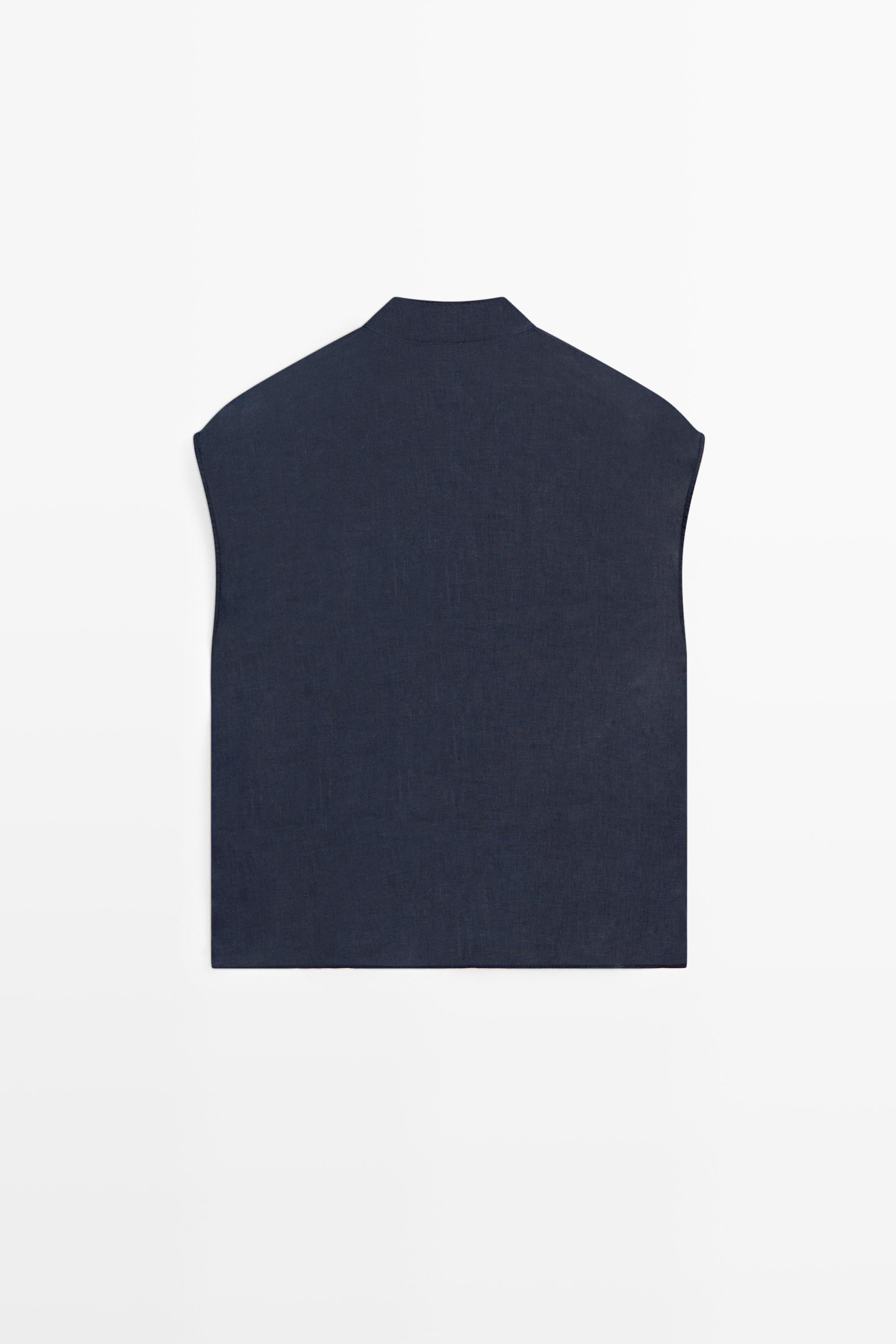 Chemise fluide à boutons 100 % lin